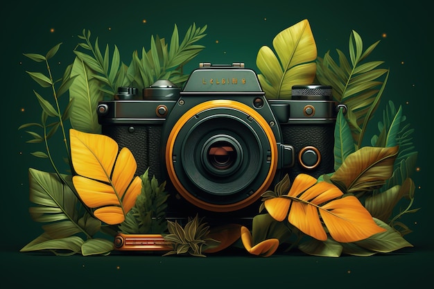 a camera in an illustration style