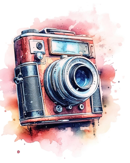 Camera in aquarelstijl