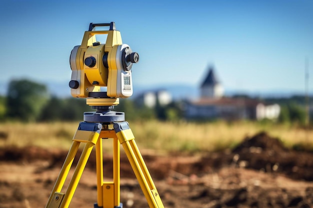 a camera is on a tripod with a blurry background