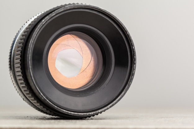 Camera lens close up