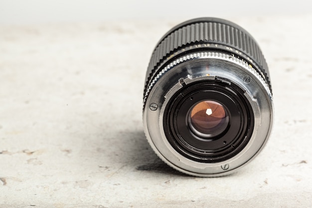 Camera lens close up