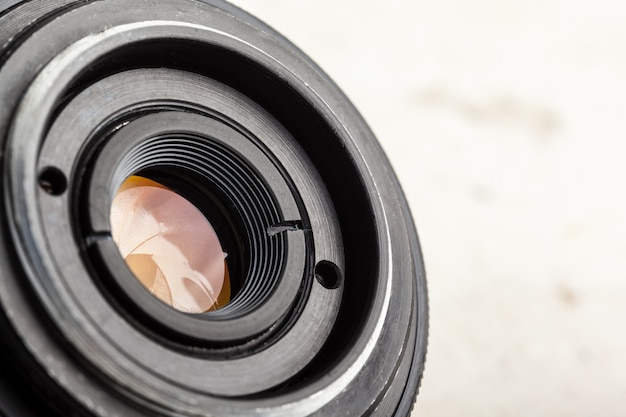 Camera lens close up