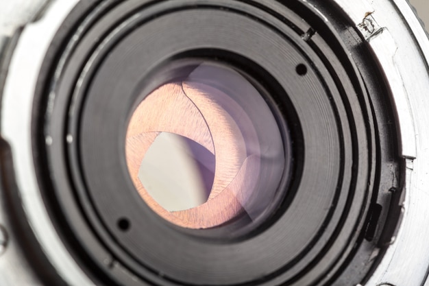 Camera lens close up