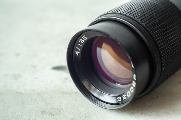 Camera lens close up