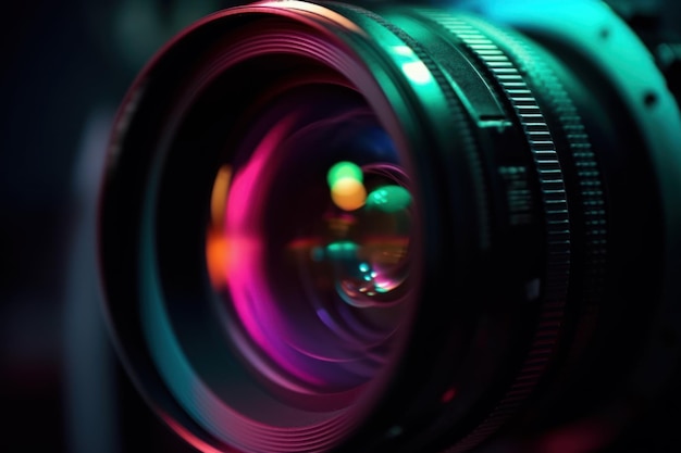 Camera lens colorful media Generate Ai