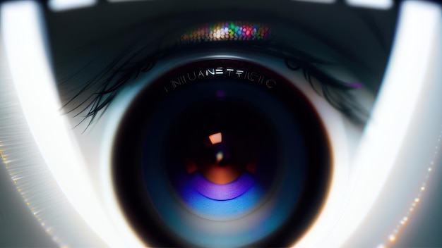 A camera lens with the word lg on it