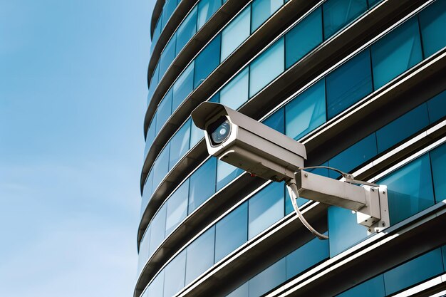 Camera on modern building professional surveillance outdoor safety free