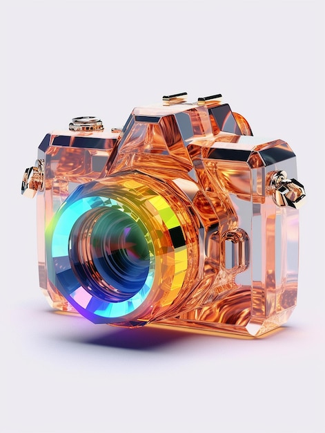 Camera neon gallery vector symbol photography wallpaper picture AI generated art
