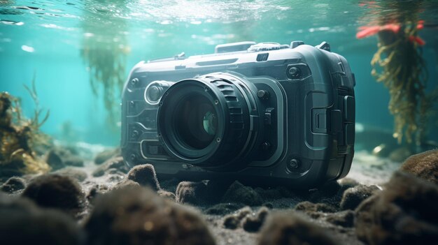 Foto camera rust op een zandstrand
