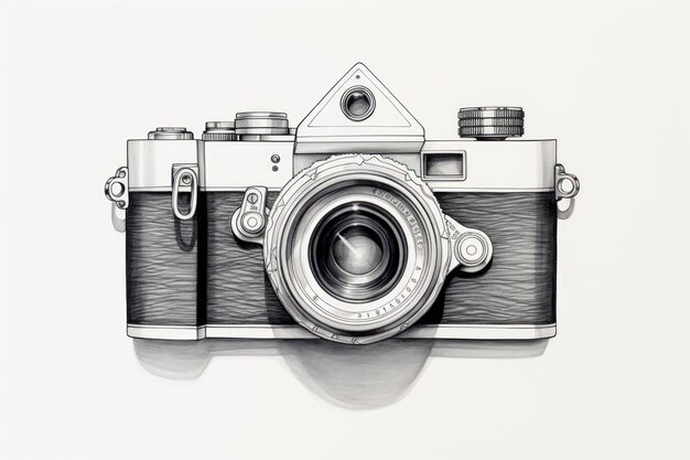 Camera sketch mockup copy space