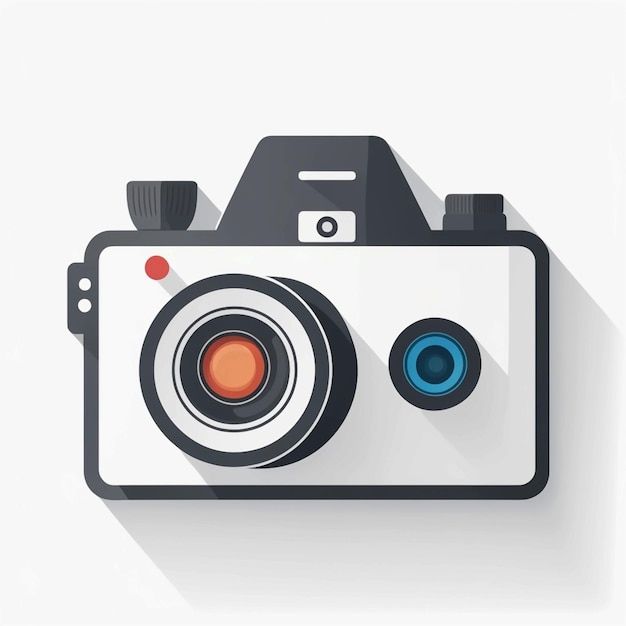 Foto camera vector platte pictogram