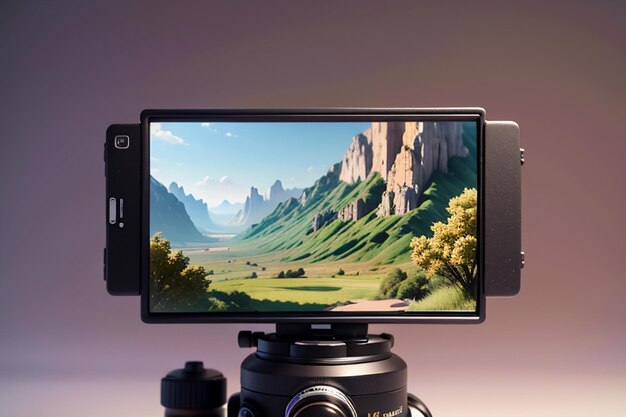 Photo camera video recorder photography professional equipment wallpaper background illustration