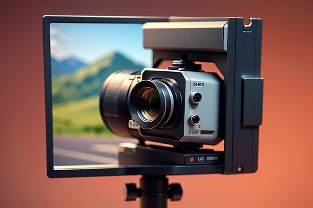 Foto camera videorecorder fotografie professionele apparatuur wallpaper achtergrond illustratie