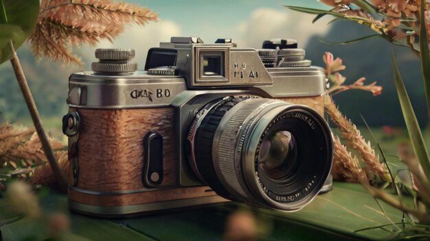 Photo a camera with a bird on the top of it