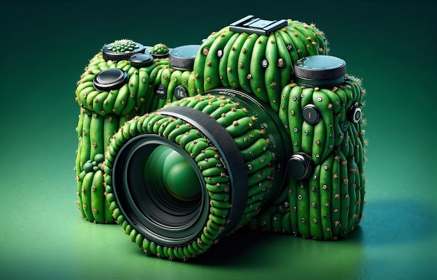 A camera with a cactus theme