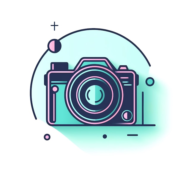 a camera with a circle and dots