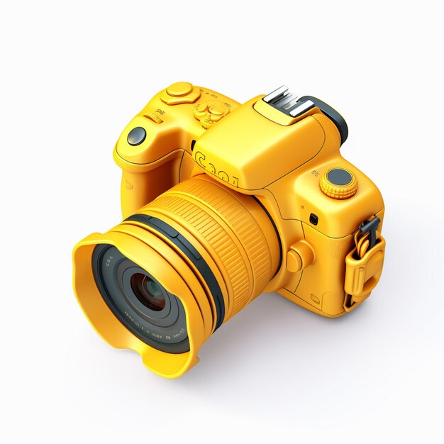 Photo a camera with yellow color