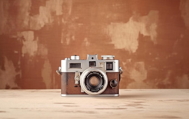 Camera on a Wooden Table