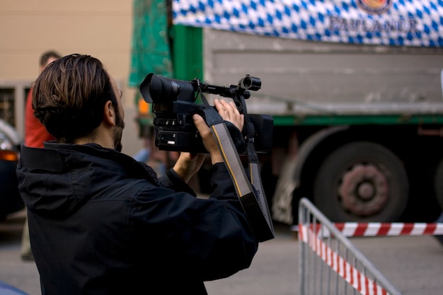 Foto cameraman in azione