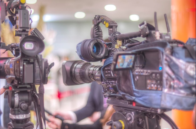 Cameraman filming an interview