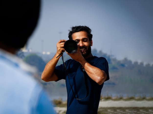 Cameraman Taking a picture with a camera