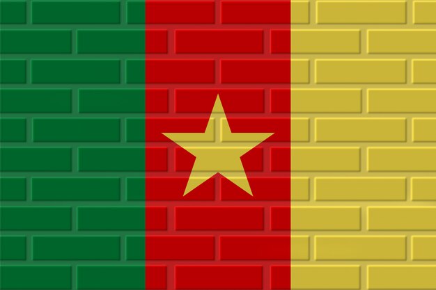 Камерун кирпичный флаг иллюстрация