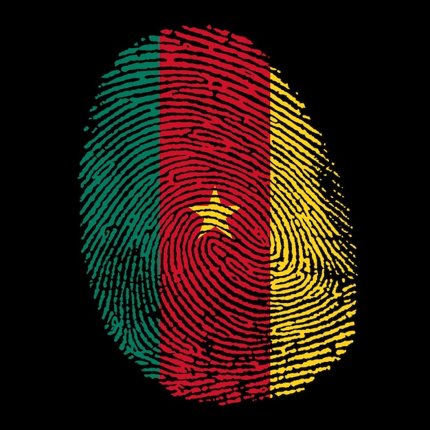 Камерунский флаг на отпечатке пальца