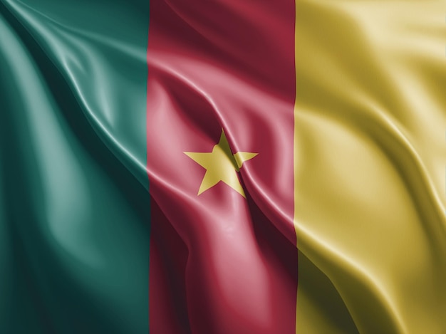 Cameroon flag flutter and waving