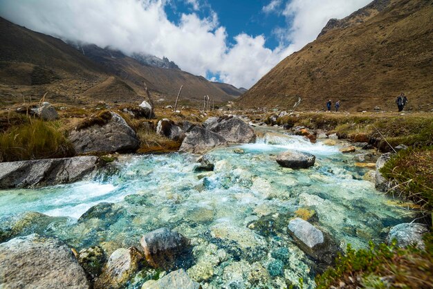 Camino al Ausangate en los Andes de Cusco 페루.