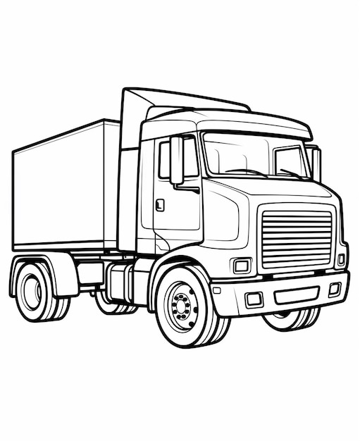 Camion Truck coloring page for kids transportation coloring pages printables