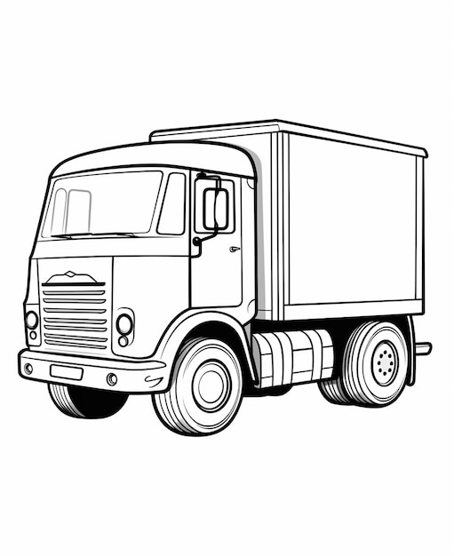 Foto camion truck kleurplaat voor kindervervoer kleurplaten printables