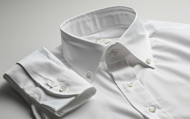 Photo camisa blanca oxford en un fondo blanco