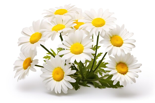 Camomile daisy on white background isolated