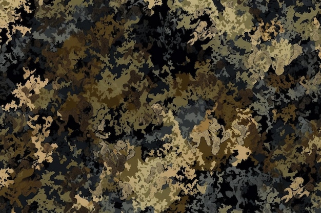A camouflage background with a black and brown camouflage pattern.