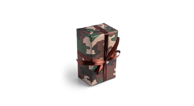 Camouflage gift box isolated