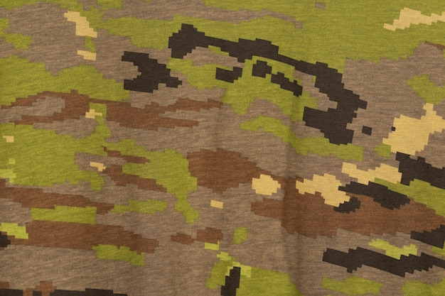 Camouflage military repetitive pattern close up