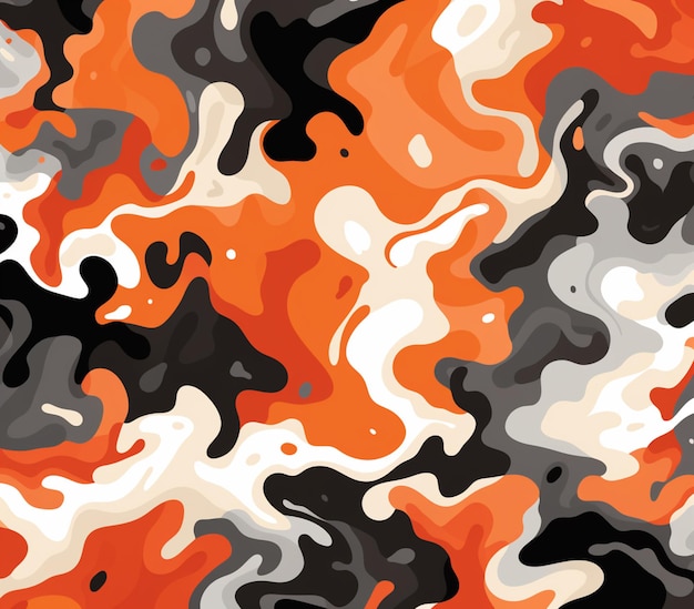 camouflage patroon met oranje generatieve ai