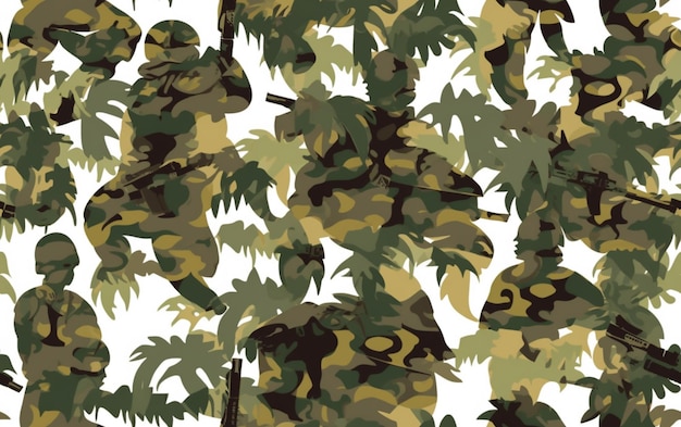 군대라는 단어가 있는 녹색과 검은색의 위장 패턴입니다.