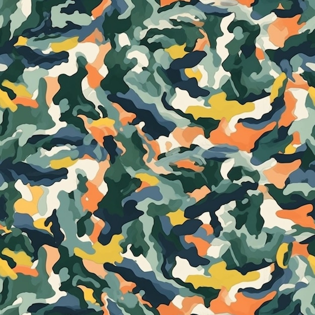 Camouflage pattern that is green and orange