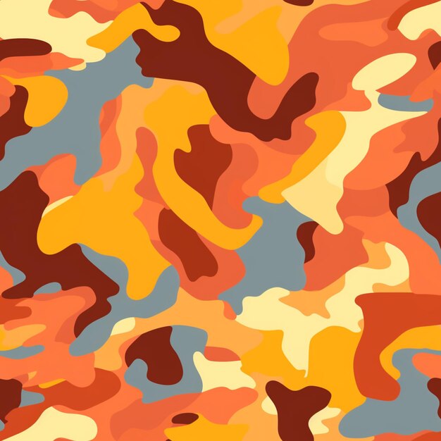 Camouflage pattern with orange generative ai