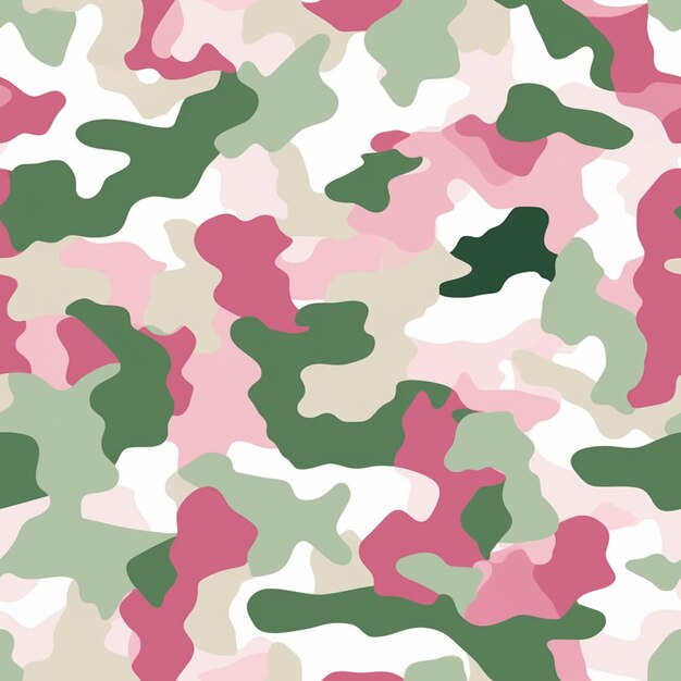 분홍색과 녹색 색상 생성 ai를 사용한 위장 패턴