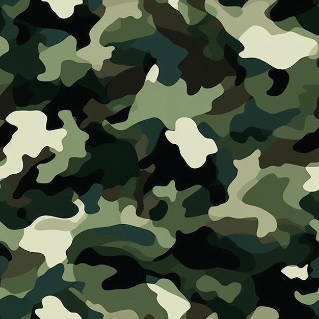 A camouflage pattern with a white dot on the front.