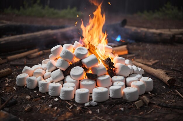 Camp fire marshmallow composition