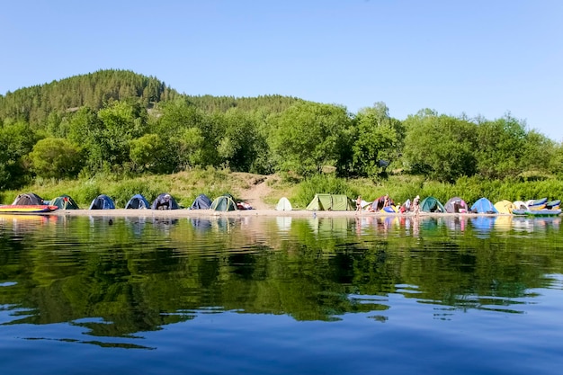 Camp on the shore