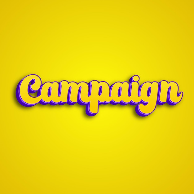 Campaign typography 3d design yellow pink white background photo jpg