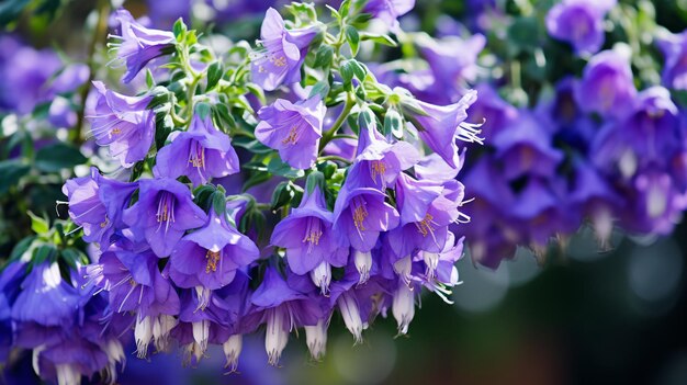 カンパヌラの花は庭で高品質の画像です