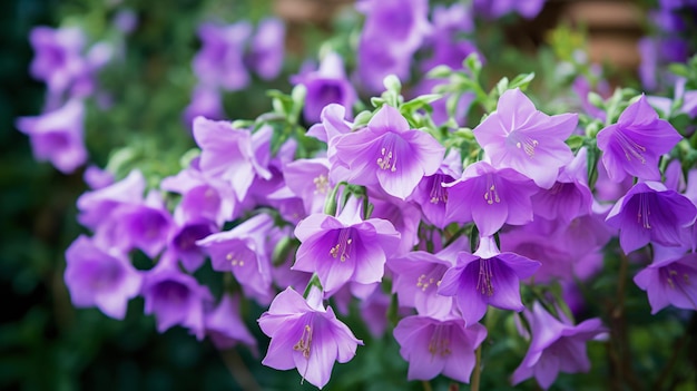 Campanula flowers high quality image in garden