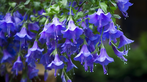 Campanula flowers high quality image in garden