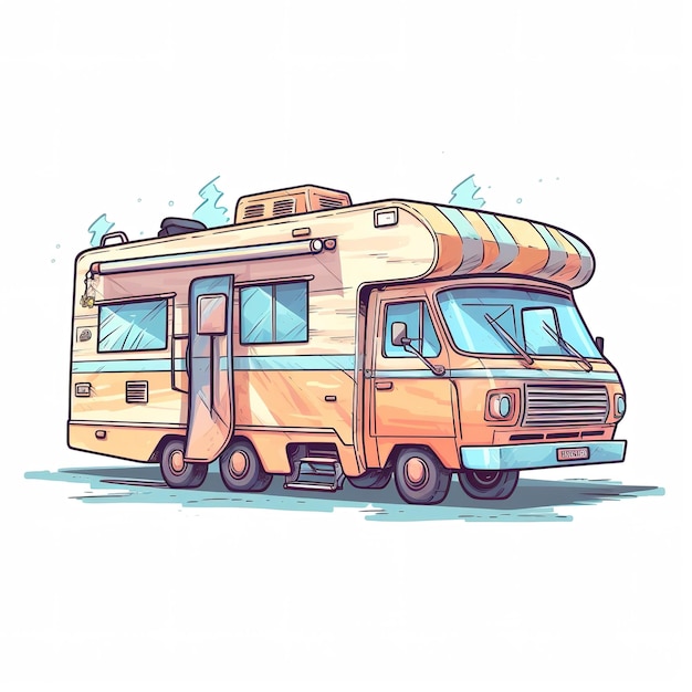 camper illustratie