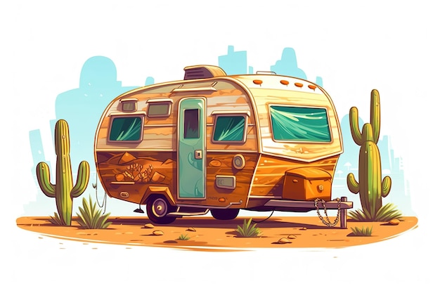 camper illustratie